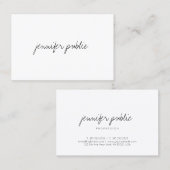 Moderne minimalistische handschriftenpagina legant visitekaartje (Voorkant / Achterkant)