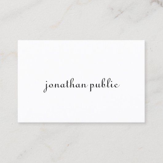 Moderne minimalistische handschriftenpagina legant visitekaartje (Voorkant)