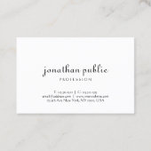 Moderne minimalistische handschriftenpagina legant visitekaartje (Achterkant)