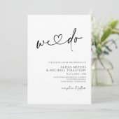 Moderne minimalistische handschriftherbruiloft kaart (Staand voorkant)