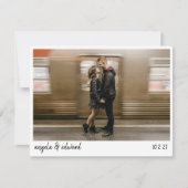 Moderne minimalistische handschriftwoord save the date (Voorkant)