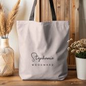 Moderne minimalistische handtekening Blush Pink Tote Bag