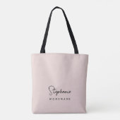 Moderne minimalistische handtekening Blush Pink Tote Bag (Achterkant)