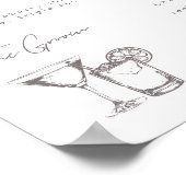 Moderne Minimalistische Handtekening Drink Trouwme Poster (Hoek)