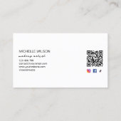 Moderne minimalistische handtekening make-up artis visitekaartje (Achterkant)