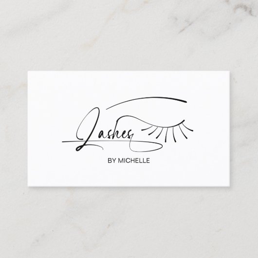 Moderne minimalistische handtekening make-up artis visitekaartje (Voorkant)