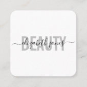 Moderne minimalistische handtekening zwart-wit vierkante visitekaartje (Voorkant)