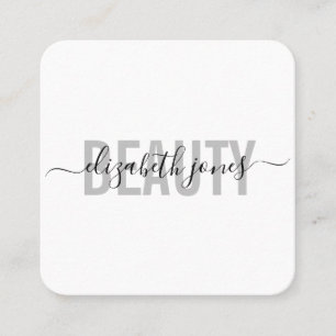 Moderne minimalistische handtekening zwart-wit vierkante visitekaartje