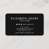 Moderne minimalistische handtekening zwart-wit visitekaartje (Achterkant)