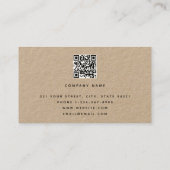 Moderne minimalistische handtekeningen QR Code Kra Visitekaartje (Achterkant)