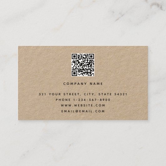Moderne minimalistische handtekeningen QR Code Kra Visitekaartje (Achterkant)