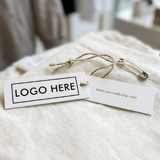 Moderne Minimalistische Hangtag met Eigen Logo Mini Visitekaartjes