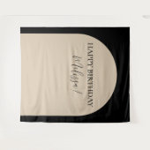 Moderne minimalistische Happy Birthday foto achter Wandkleed (Voorkant (horizontaal))