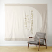 Moderne minimalistische Happy Birthday foto achter Wandkleed (In Situ (horizontaal))
