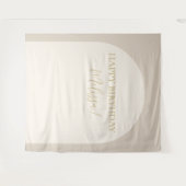 Moderne minimalistische Happy Birthday foto achter Wandkleed (Voorkant (horizontaal))