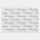 Moderne minimalistische Happy Birthday Script Inpakpapier Vel (Voorkant 2)