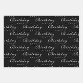 Moderne minimalistische Happy Birthday Script Inpakpapier Vel (Voorkant)