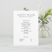 Moderne Minimalistische Happy Hour Menu (Staand voorkant)