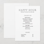 Moderne Minimalistische Happy Hour Menu (Voorkant / Achterkant)
