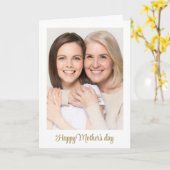 Moderne minimalistische Happy Moederdag-foto Kaart (Gele Bloem)