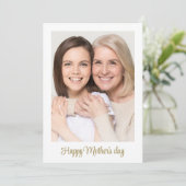 Moderne minimalistische Happy Moederdag-fotokaart (Staand voorkant)