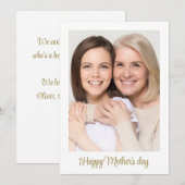 Moderne minimalistische Happy Moederdag-fotokaart (Voorkant / Achterkant)