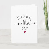 Moderne Minimalistische Happy Mother's Day Script Kaart (Voorkant)
