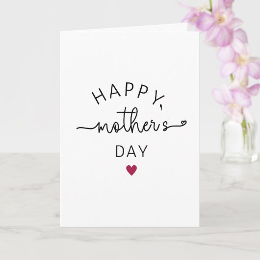 Moderne Minimalistische Happy Mother's Day Script Kaart (Orchidee)