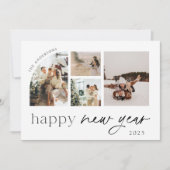 Moderne minimalistische Happy New Year Photo Holid Feestdagenkaart (Voorkant)