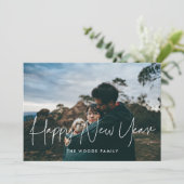 Moderne, minimalistische Happy Nieuwjaar foto Feestdagenkaart (Staand voorkant)