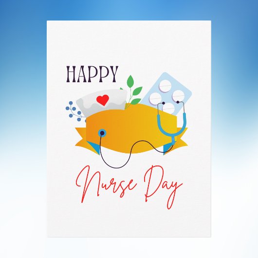 Moderne minimalistische Happy Nurse Day-viering Briefkaart