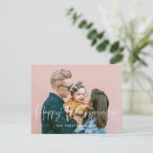 Moderne, minimalistische Happy Thanksgiving famili Briefkaart (Staand voorkant)