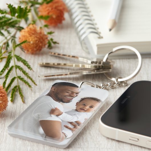 Moderne minimalistische Happy Vaderdag aangepaste Sleutelhanger (Voorkant Rechts)