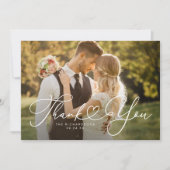 Moderne minimalistische hart bruiloft dank u kaart (Voorkant)