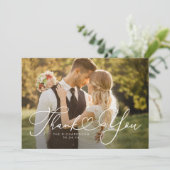 Moderne minimalistische hart bruiloft dank u kaart (Staand voorkant)