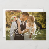 Moderne minimalistische hart bruiloft dank u kaart (Voorkant / Achterkant)