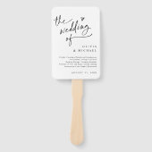 Moderne Minimalistische Hart Elegante Trouwprogram Handwaaier (Voorkant)