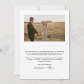 Moderne minimalistische hart script bruiloft bedankkaart (Achterkant)