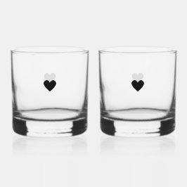 Moderne Minimalistische Hart Zwart Custom Valentij Whisky Glas