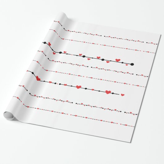 Moderne minimalistische harten cadeaupapier (Uitgerold)