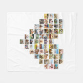 Moderne minimalistische hartvormige fotocollage fleece deken (Voorkant (Horizontaal))