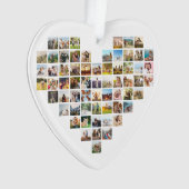 Moderne minimalistische hartvormige fotocollage ornament (voorkant)