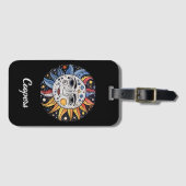 Moderne minimalistische hemelzon maan monogram bagagelabel (Voorkant (horizontaal))