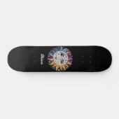 Moderne minimalistische hemelzon maan monogram persoonlijk skateboard (Horizontaal)