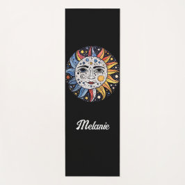 Moderne minimalistische hemelzon maan monogram yogamat