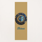 Moderne minimalistische hemelzon maan monogram yogamat (Voorkant)