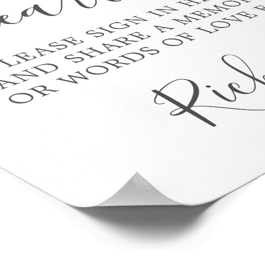 Moderne Minimalistische Herdenkings- en Rouwtafel Poster (Hoek)