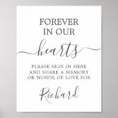 Moderne Minimalistische Herdenkings- en Rouwtafel Poster (Voorkant)