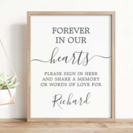 Moderne Minimalistische Herdenkings- en Rouwtafel Poster