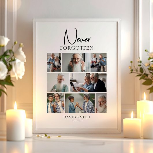 Moderne Minimalistische Herdenkingscustom Foto Col Poster